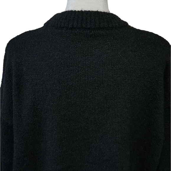 Wild Fable Oversize Black Red Cherry & Bow Sweater Women's XS Fuzzy Texture - Picture 6 of 11